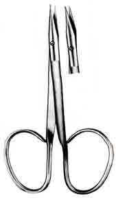 Stevens Tenotomy Scissors, Ribbon Type, Sharp Tips, Curved, 3.7in Blades