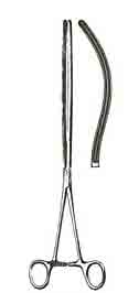 Kocher Intestinal Forceps 10-1/2 in, Straight, Longitudinal Serrations