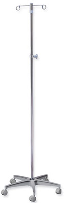Chrome Plated IV Stand, 4 Hook
