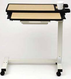 Split Top Overbed Table With Molded Edges & Color Options