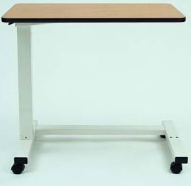 Walnut Gas Cylinder Lift Hospital Overbed Table