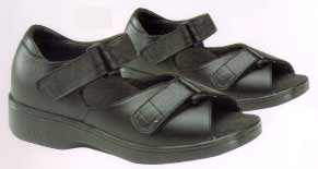 Conform Women's Diabetic Footwear - Sandal Black Leather Double Velcro