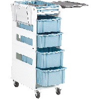 4SSK21MEDC-Super Seb Cart- 4 Drawers, Flip Tray Chartholder Supply Cart