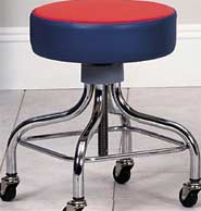 Chrome Base Stool w/ Multi-Color Top