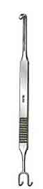 Cottle Knife Guide and Retractors 8in Double End Ball Tip Prongs, 10mm Wide, and 5mm Wide Slotted Hook