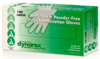 Lightly Powdered Vinyl Exam Gloves Large