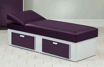 Panel Leg Couch w/ Full Shelf