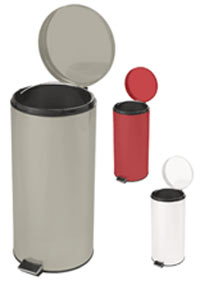 86-66254BWR-Step On Round Metal Waste Can, 32 quart