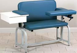 Extra-Wide Blood Drawing Chair w/ Flip-Arms & Drawer