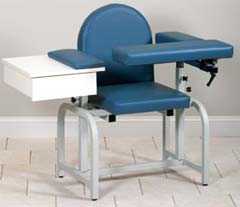 Fully Padded Blood Drawing Chair w/ Flip Arm & Drawer