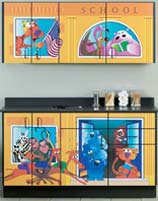 School House Themed Pediatric Cabinet Set