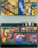 Alley Cats & Dogs Themed Pediatric Cabinet Set