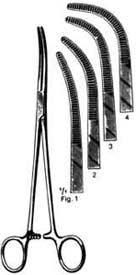 Rumel Thoracic Forceps, Medium Curve, 2-3/8in Long Jaws