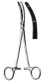 Heaney Hysterectomy Forceps, 8-1/4in, Heavy Pattern, Double Tooth, Curved