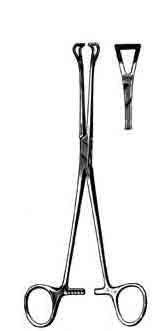 Scudder Intestinal Forceps, Straight, Soild Blades, 13in