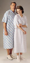 Patient Gowns, Deluxe Cut Tieside Closure with I.V. Sleeve and Telemetry Pocket