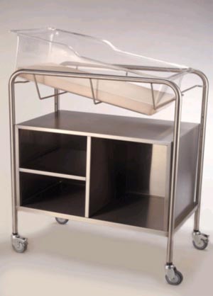 31x8207NKM-Stainless Steel Bassinet w/ 17in Open Cabinet