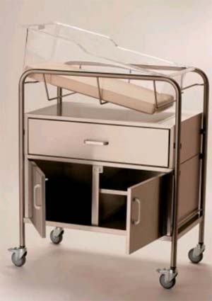 Stainless Steel Bassinet w/ 6in Deep Drawer