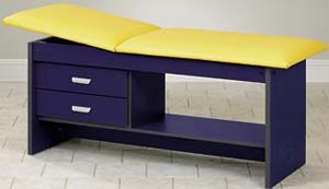 Pediatric Treatment Table w/ 2 Euro-Style Drawers & Adjustable Backrest