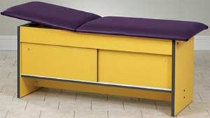 Cabinet Style Pediatric Treatment Table w/ 2 Sliding Doors & Adjustable Backrest