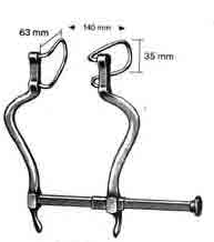 067-125FSI-Gosset Retractor, 4 in Spread, 1in x1-1/2in Blades