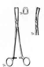 Jacobs Uterine Vulsellum Forceps, 8-1/2in, Straight, Serrated Jaws, 2x2 Teeth