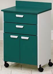 Free Standing Mobile Double Drawers Treatment Cabinet