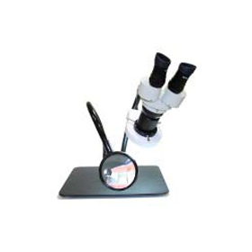 A2-DBLW-5X/10X scope with fluorescent ring light on 18� arm plus Bend-e MagLens on arm- table base