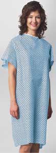 021110TDMDM-Patient Gowns, Standard Cut with Straight Back Closure