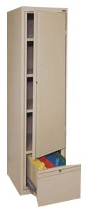 Single Door Storage Cabinet w/ Adjustable Shelves