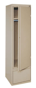 Single Door Wardrobe Cabinet w/ Garment Rack