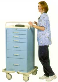 Aluminum - Tall 6 Drawer Mini Tower w/ Key Lock, Solid Color