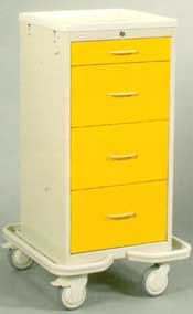 Aluminum - 4 Drawer Mini Cart w/ Key Lock, Two Tone