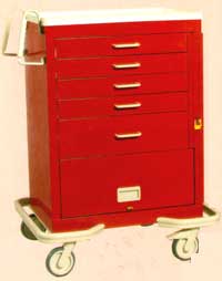 Steel - 5 Drawer Cart w/ Panel, Breakaway Lock, Solid Color