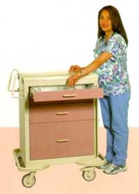 Steel - 4 Drawer Cart w/ Breakaway Lock, Two Tone