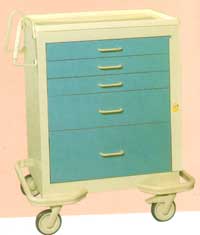 Steel - 5 Drawer Cart w/ Breakaway Lock, Two Tone