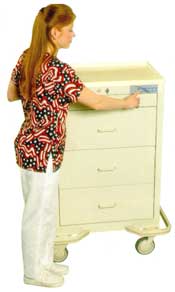Aluminum - 4 Drawer Mobile Workstation w/ Electronic Lock, Solid Color