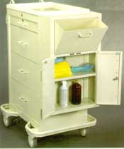 Aluminum - 4 Drawer Isolation Cart w/ Key Lock, Two Toned