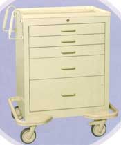 Aluminum - 5 Drawer Mobile Workstation, Solid Color