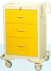 Aluminum - 3 Drawer Isolation Cart w/ Key Lock, Two Toned