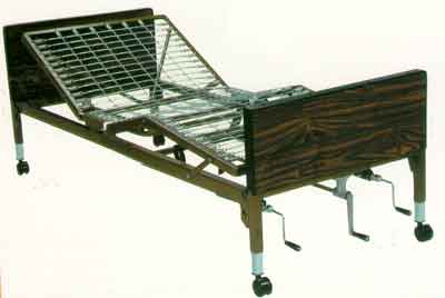 Manual Adjustable Hospital Bed, 3 Cranks