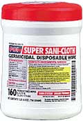 Super Sani-Cloth Germicidal Disposable Wipes (Tub) - 6 in. x 6-3/4 in.