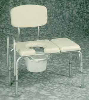 ST25RVE-Padded Transfer Bench w/Commode Seat