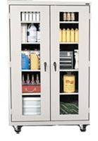 Mobile Display Storage Cabinet w/ Adj Shelves