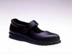Black Leather Jenny Velcro Diabetic Shoes.
