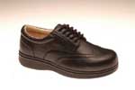 Men's Black Leather New Yorker Lace Diabetic Shoes.