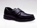 VM10-591DRZ-Men's Black Leather Velcro Gator Diabetic Shoes.