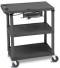 Black Utility Cart with 3 shelves & Electrical Cord