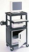 Two Shelf Laptop/Computer Mobile Workstations w/Locking Cabinets