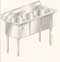 Stainless Steel Sink Three Compartment